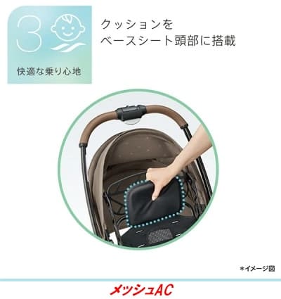 カルーンエアーメッシュACでベースシートに追加されたクッション