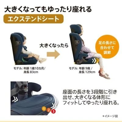 アップリカリライドABのエクステンドシート